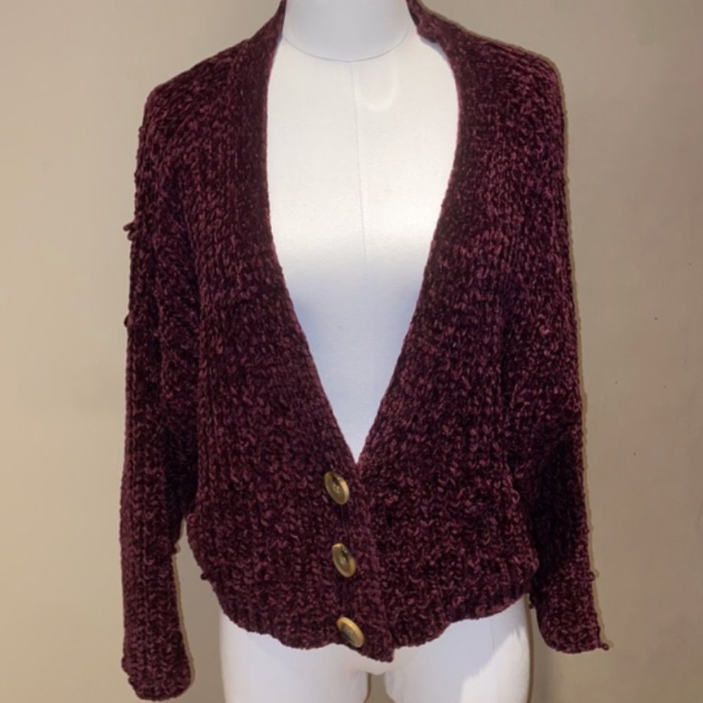 LF super soft maroon cardigan